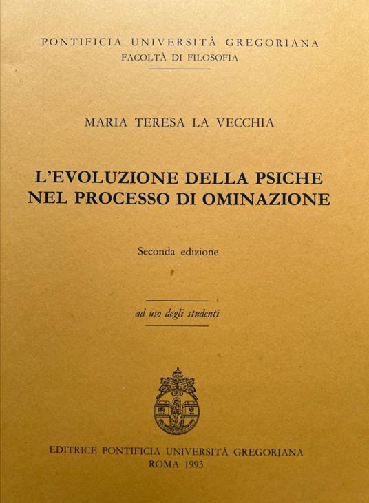 L' evoluzione della psiche nel processo di ominazione - copertina