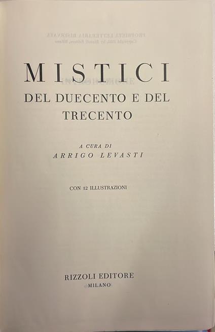 Mistici Del Duecento E Del Trecento - copertina