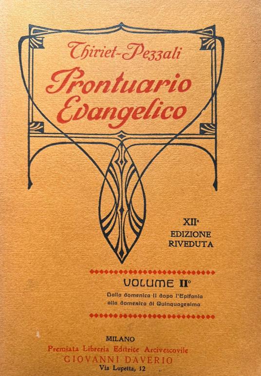 Prontuario evangelico di tutte le domeniche. Volume II - copertina