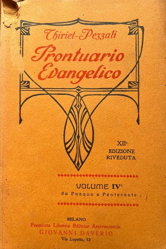 Prontuario evangelico di tutte le domeniche. Volume IV - copertina