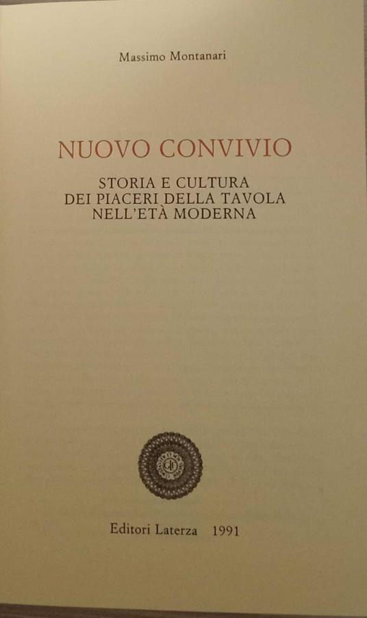 Nuovo convivio. Storia e cultura dei piaceri della tavola nell'età moderna - Massimo Montanari - copertina