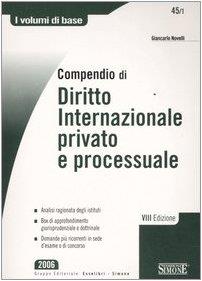 Compendio di diritto internazionale privato e processuale - copertina