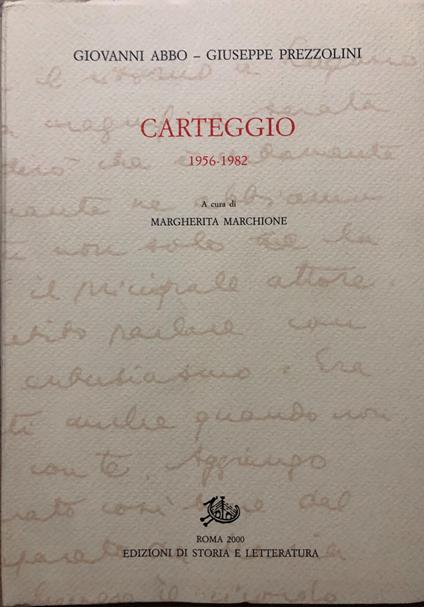 Carteggio 1956-1982 - copertina