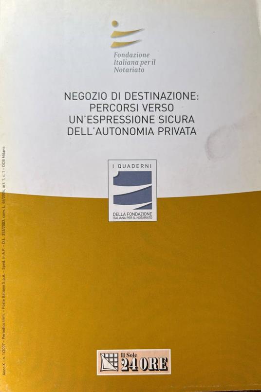 Negozio di destinazione: percorsi verso un'espressione sicura dell'autonomia privata - copertina