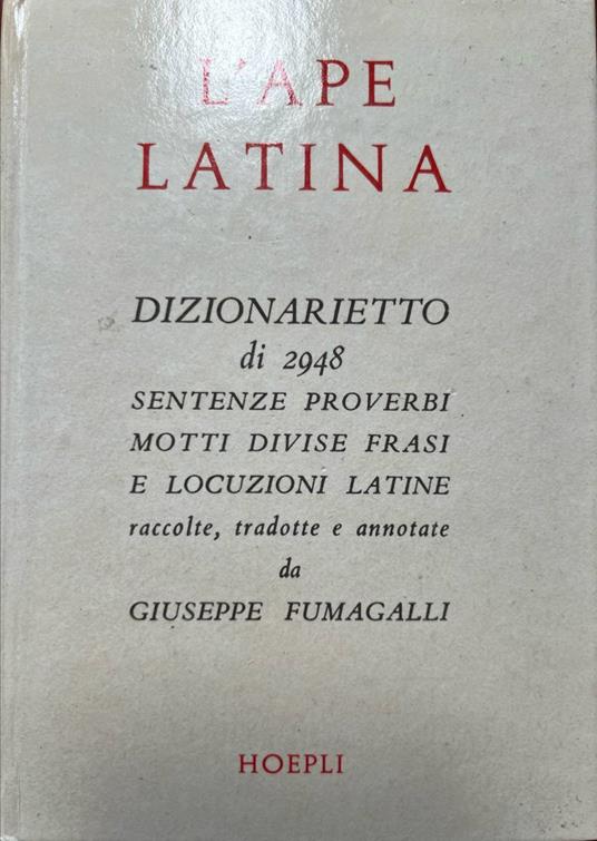 L' ape latina - Giuseppe Fumagalli - copertina