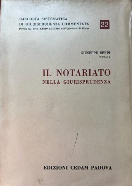 Il notariato nella giurisprudenza - copertina