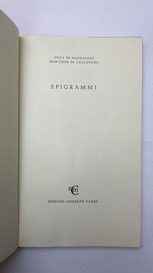 Epigrammi - copertina