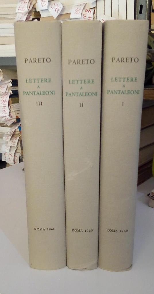 Lettere a Maffeo Pantaleoni, tre volumi, opera completa - Vilfredo Pareto - copertina