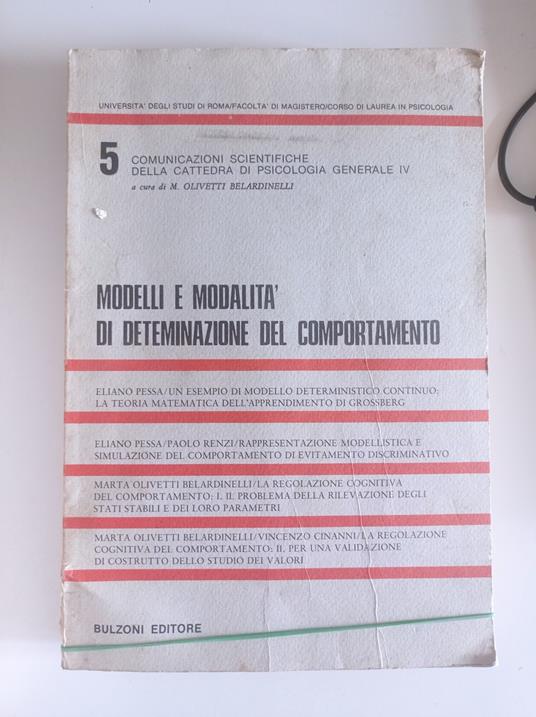 Modelli e modalità di determinazione del comportamento - copertina