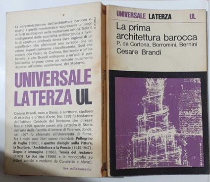 La prima architettura barocca - Cesare Brandi - copertina