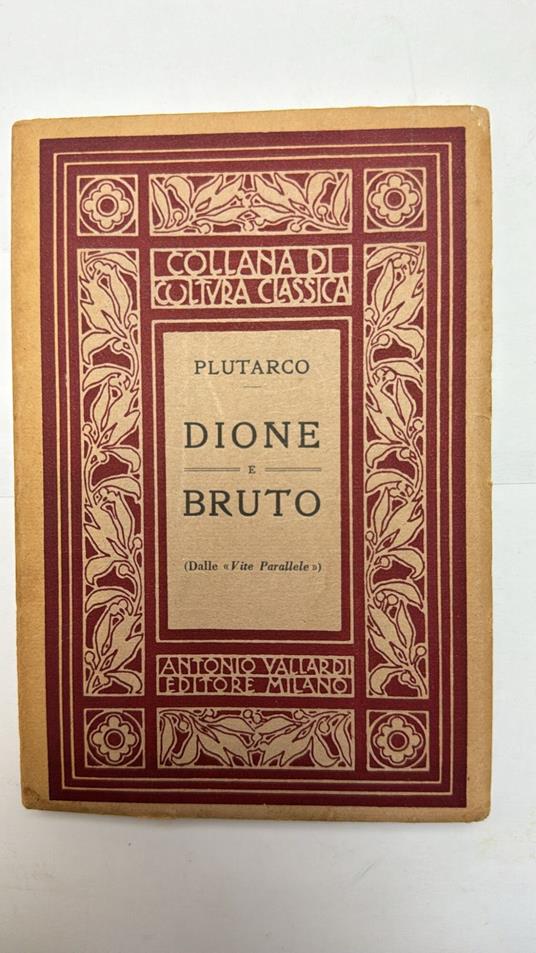 Dione e Bruto - Plutarco - copertina