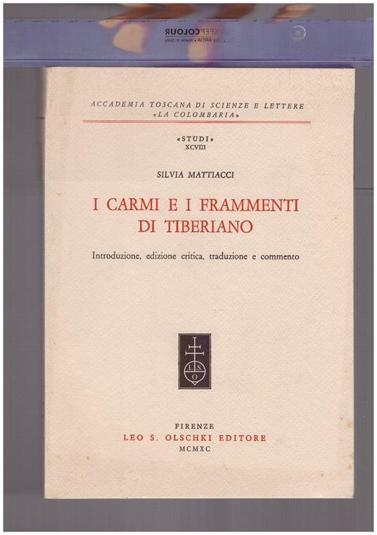 I carmi e i frammenti di Tiberiano. Ediz. critica - copertina