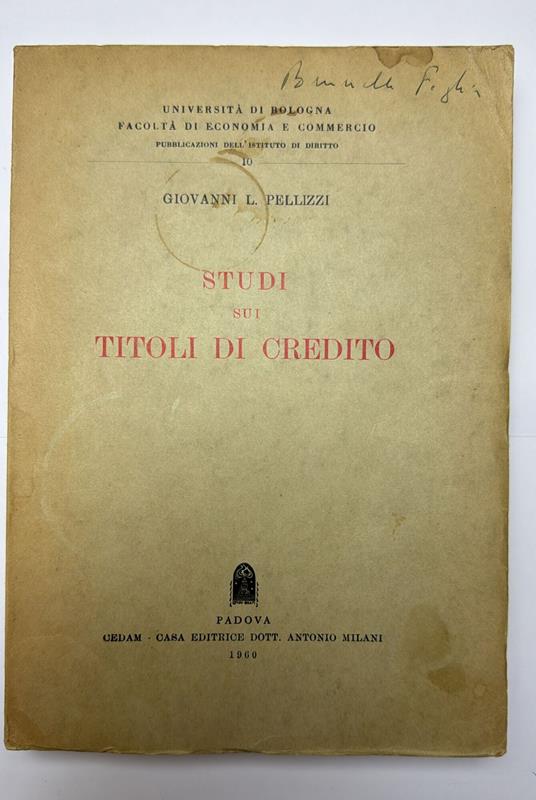 Studi sui titoli di credito - copertina