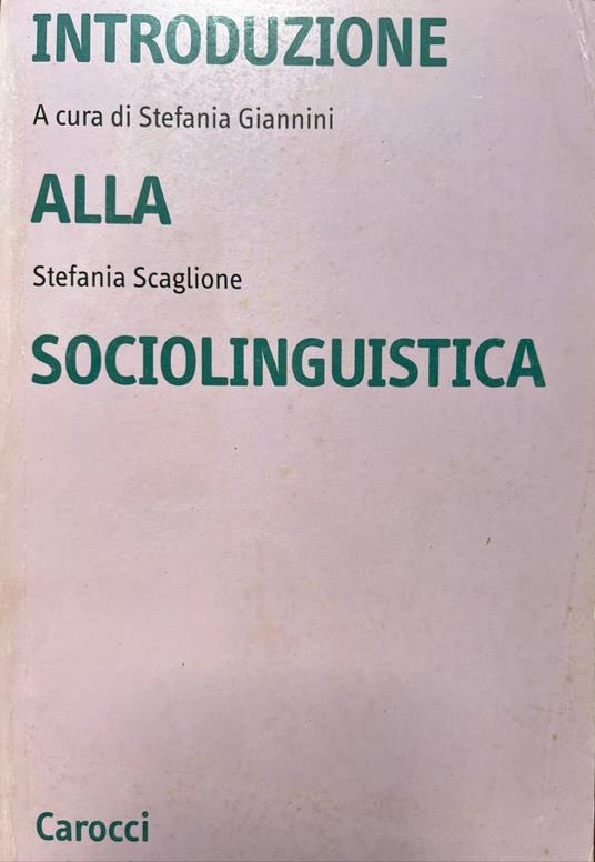 Introduzione alla sociolinguistica - copertina