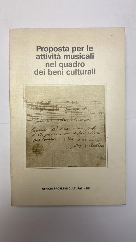 Proposta per le attività musicali nel quadro dei beni culturali - copertina