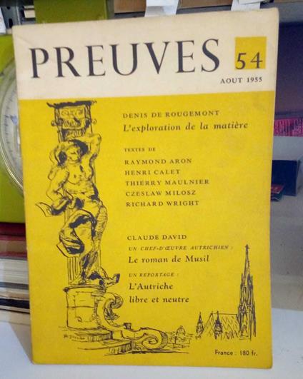 Preuves. Aout 1955, n. 54. Rivista mensile - copertina