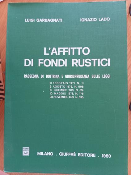 L' affitto di gondi rustici - copertina