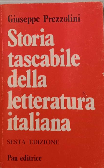 Storia tascabile della letteratura italiana - Giuseppe Prezzolini - copertina