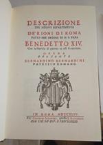 Descrizione del nuovo ripartimento dè Rioni di Roma fatto per ordine di N. S. Papa Benedetto XIV