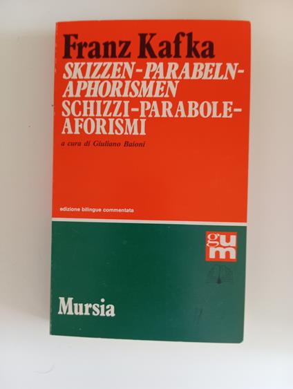 Skizzen-parabeln-aphorismen-shizzi-parabole-aforismi 1990 - Franz Kafka - copertina