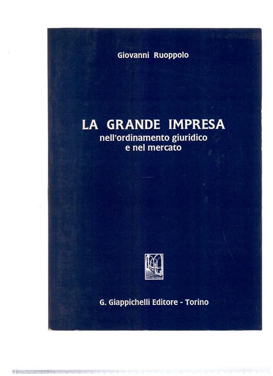 La grande impresa nell'ordinamento giuridico e nel mercato - copertina