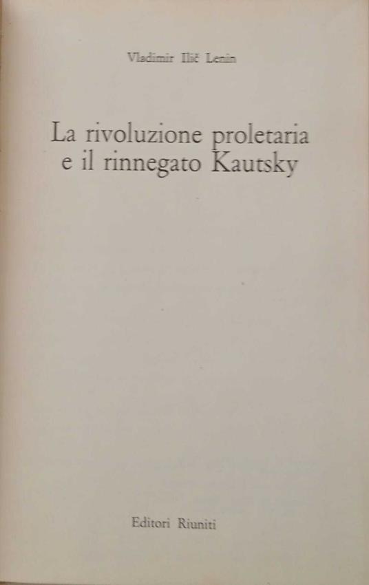 La rivoluzione proletaria e il rinnegato Kautsky - copertina