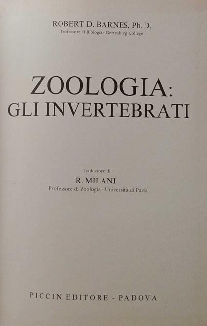 Zoologia: gli invertebrati - copertina