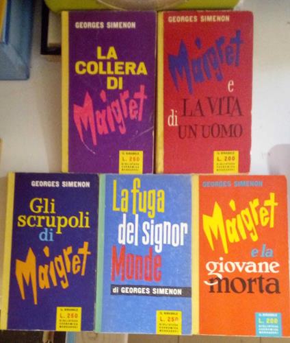 Gli scrupoli di Maigret - La fuga del signor Monde - Maigret e la giovane morta - La collera di Maigret - Maigret e la vita di u - Georges Simenon - copertina