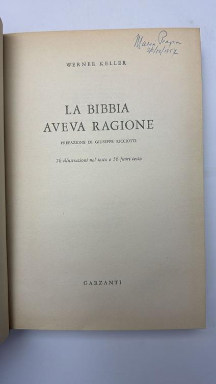 La bibbia aveva ragione - Werner Keller - copertina