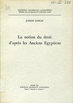 La notion du droit d'après les anciens Egyptiens