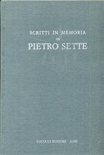 Scritti in memoria di Pietro Sette