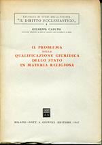 Il problema della qualificazione giuridica dello Stato in materia religiosa