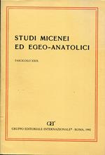 Studi micenei ed egeo-anatolici. Fascicolo 29 (XXIX)