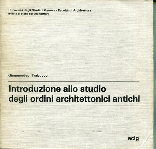 Introduzione allo studio degli ordini architettonici antichi - copertina