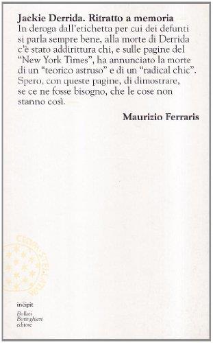 Jackie Derrida. Ritratto a memoria - Maurizio Ferraris - copertina