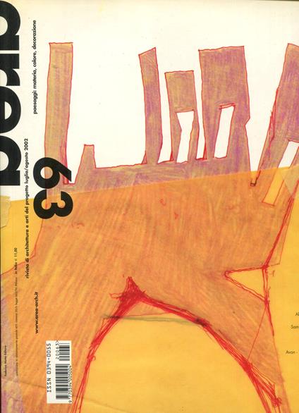 Area 63. Rivista di architettura e art del progetto. luglio-agosto 2002 - copertina