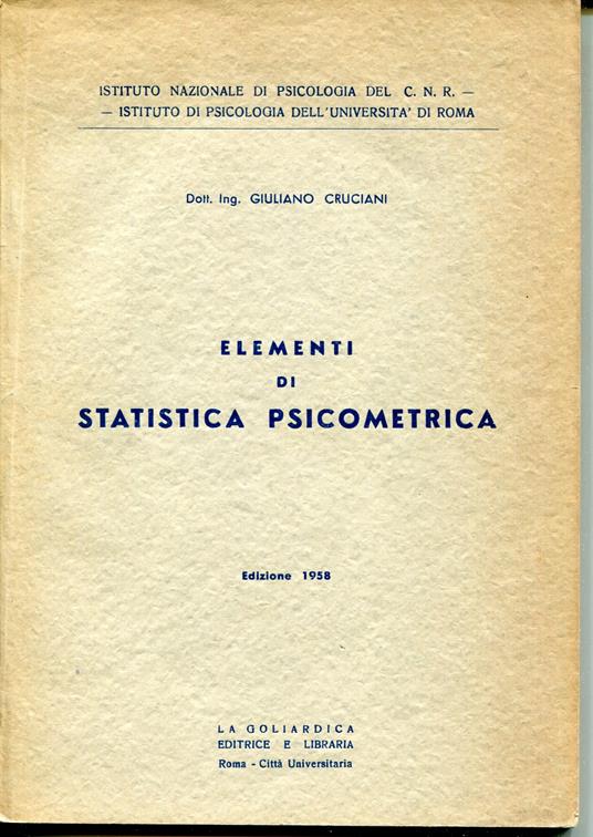 Elementi di statistica psicometrica - copertina