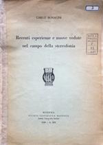 Recenti esperienze e nuove vedute nel campo della stereofonia