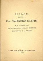 Onoranze fatte al prof. Valentino Facchini