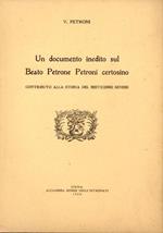 Un documento inedito sul Beato Petrone Petroni certosino