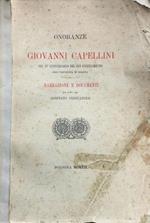 Onoranze a Giovanni Capellini nel 50° anniversario del suo insegnamento nell'Universita di Bologna. Narrazione e documenti
