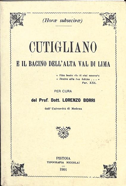 Cutigliano e il bacino dell'Alta Val di Lima - Lorenzo Borri - copertina