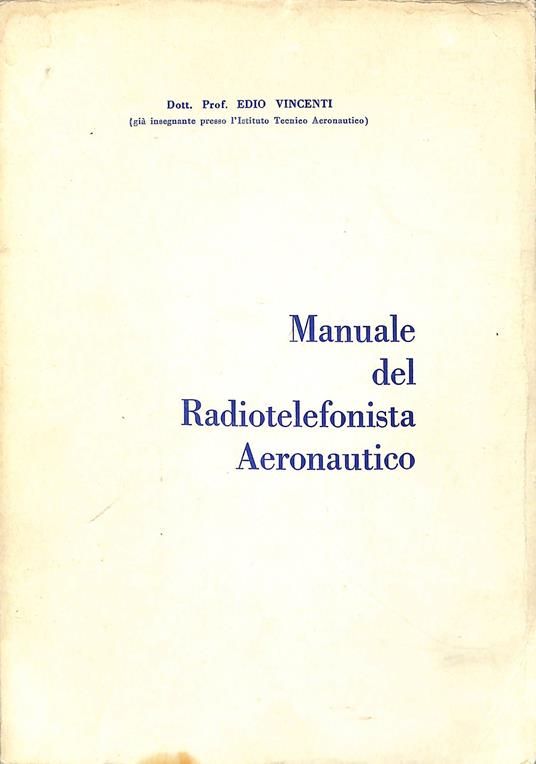 Manuale del radiotelefonista aeronautico - copertina