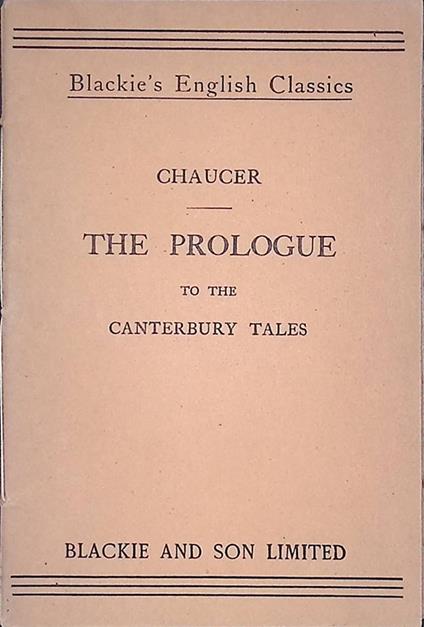 The prologue to the Canterbury Tales - Geoffrey Chaucer - copertina