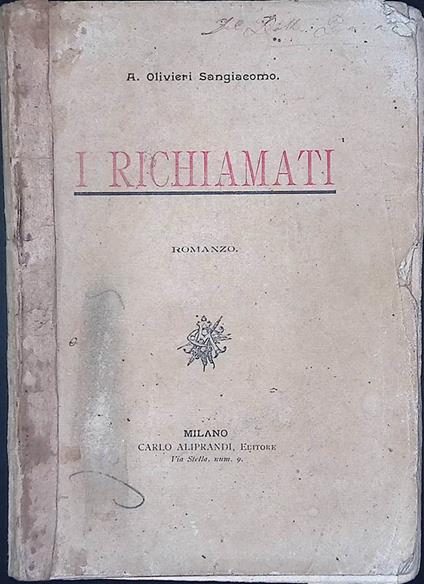 I richiamati - Arturo Olivieri Sangiacomo - copertina