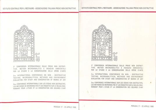 2 Conferenza Internazionale sulle prove non distruttive, metodi microanalitici e indagini ambientali per lo studio e la conservazione delle opere d'arte. 2 Volumi - copertina