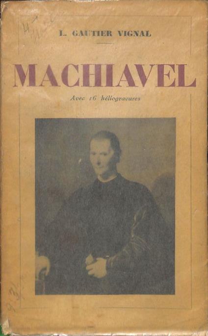 Machiavel - L. Gautier Vignal - copertina