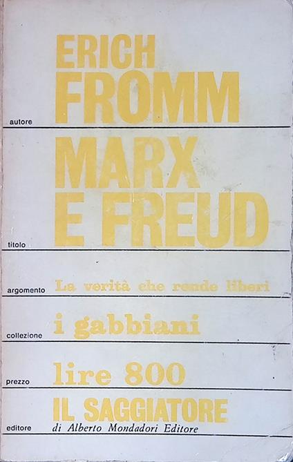 Marx e Freud - Erich Fromm - copertina