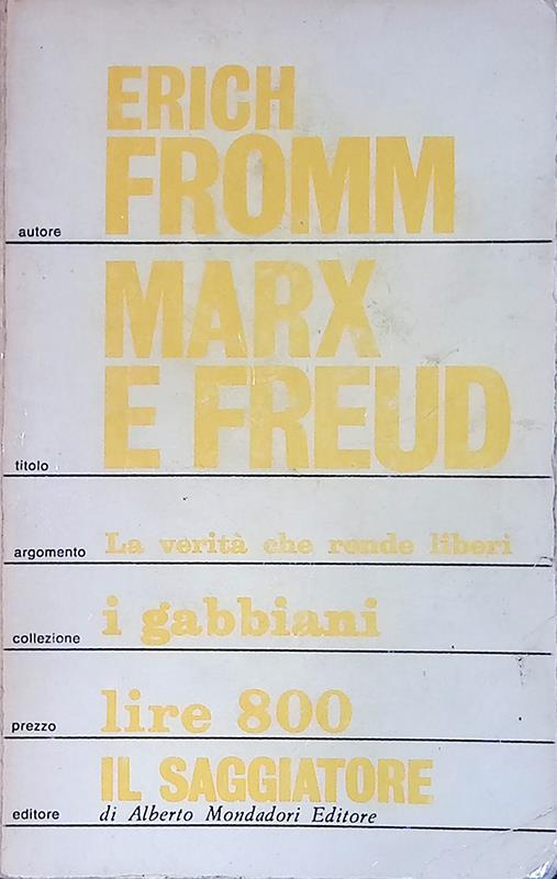 Marx e Freud - Erich Fromm - copertina