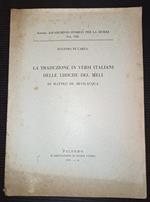 La traduzione in versi italiani delle liriche del Meli di Matteo De Bevilacqua